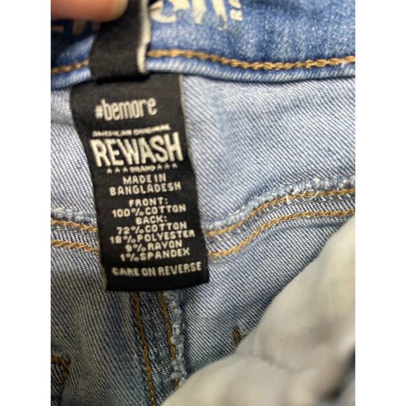 Rewash Super High Rise Vintage Reunion Jean Short Destroyed Denim Blue Size 0 24 - Picture 4 of 10